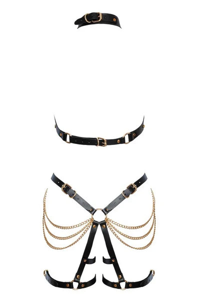 Harnais en cuir & chaines par Zado