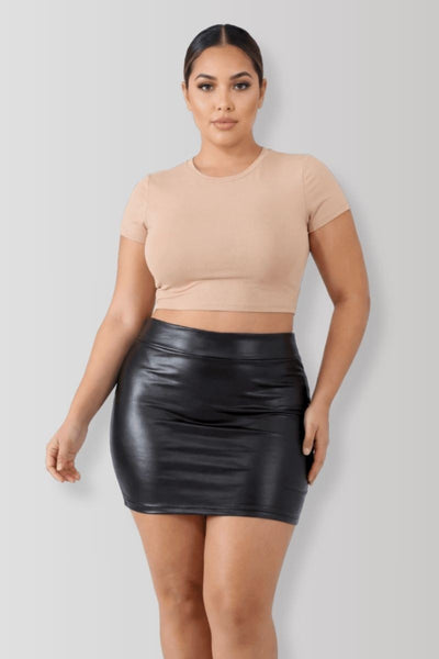 Mini-jupe wetlook Sifia
