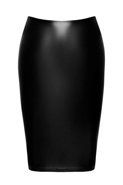 Jupe wetlook zip secret par Noir Handmade