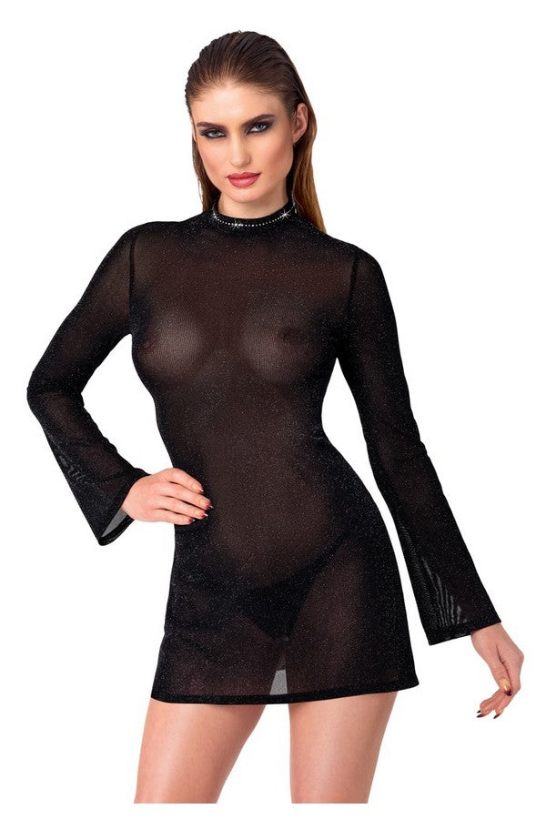 Mini-robe résille noire Ligne Privée
