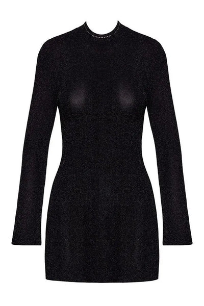 Mini-robe résille noire Ligne Privée par Noir Handmade