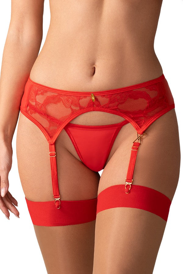 Porte-jarretelles rouge Aliosa par Obsessive