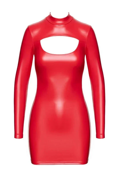 Robe alcôve Vixen F367 rouge par Noir Handmade