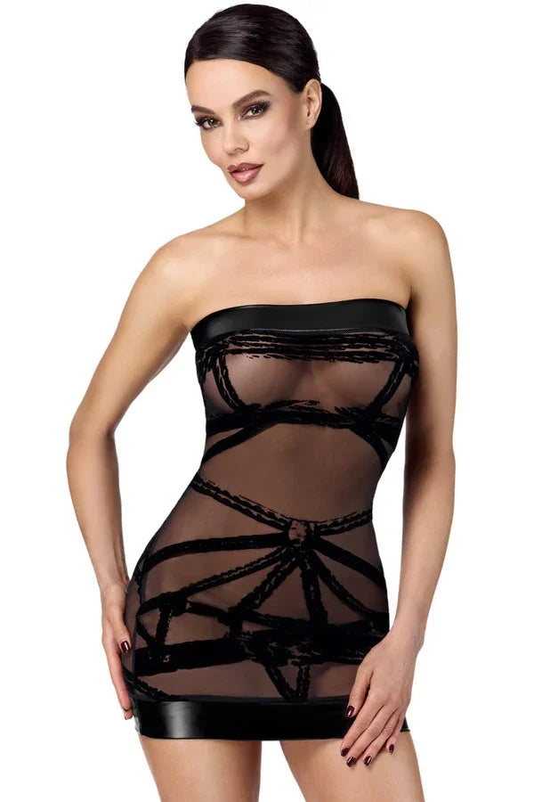 Robe courte Bondesque F359 par Noir Handmade