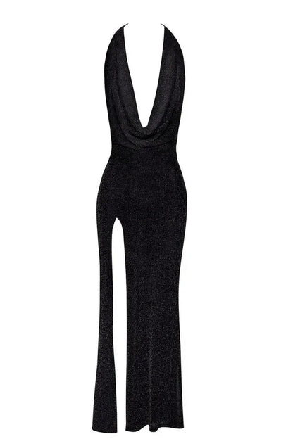 Robe longue fluide Onyx F373 par Noir Handmade