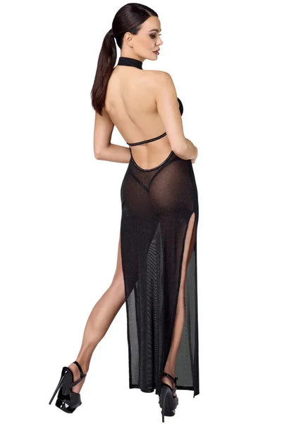 Robe longue Onyx F372 par Noir Handmade