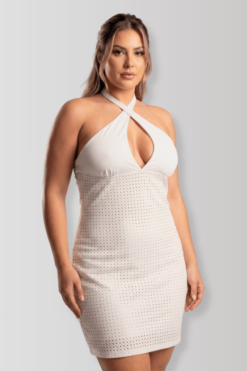 Robe wetlook blanc Margot
