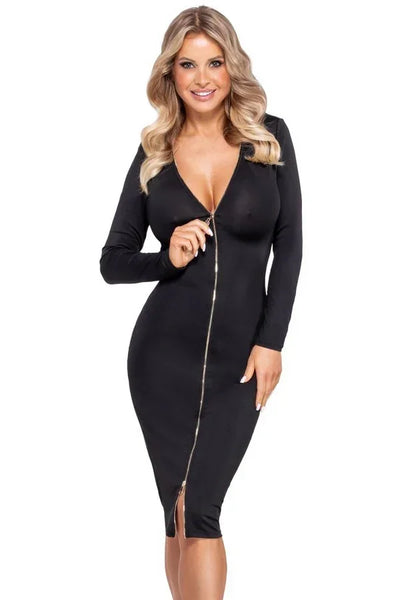 robe-midi-zip-argente-luxury-alley-1 - LUXURY ALLEY