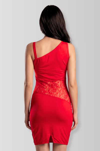 Robe asymétrique rouge Paola