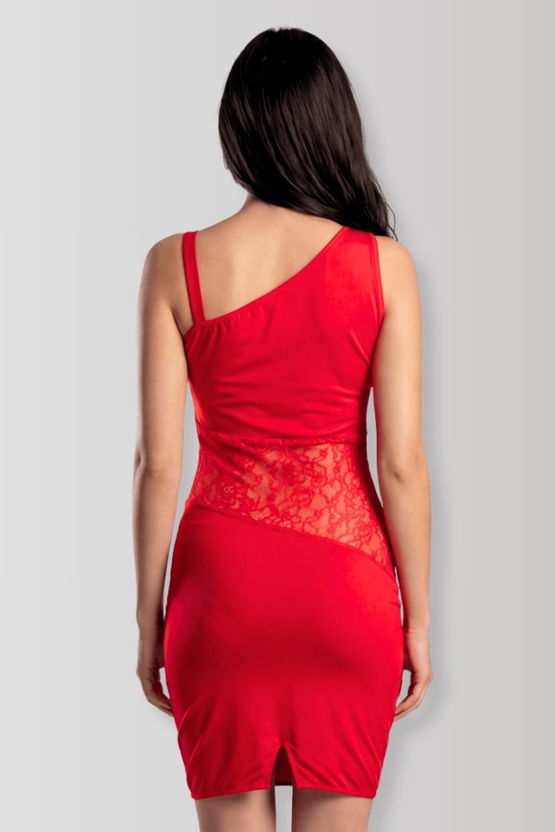 Robe asymétrique rouge Paola