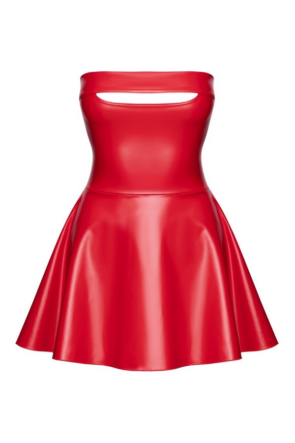 Robe patineuse wetlook rouge Ligne Privée