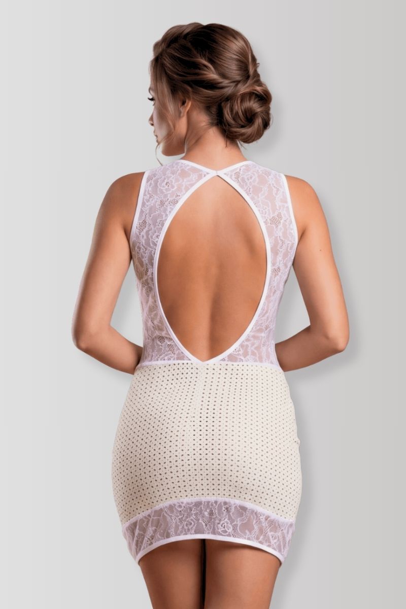Mini-robe wetlook microperforé