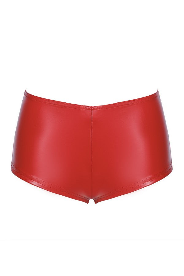 Shorty wetlook F356 Mysteria rouge par Noir Handmade