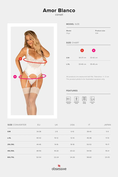 Corset Amor Blanco par Obsessive
