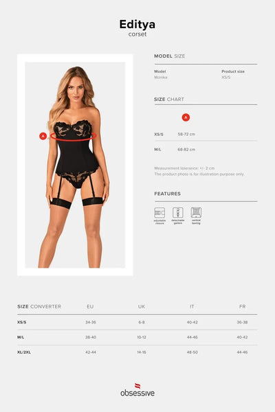 Corset noir Editya par Obsessive