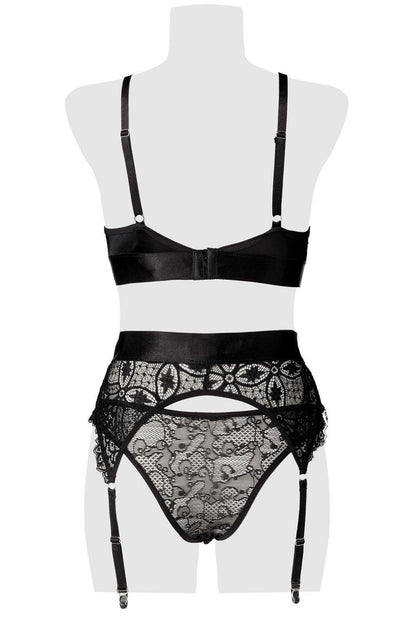 Ensemble jarretelles Roses noires - LUXURY ALLEY dessous