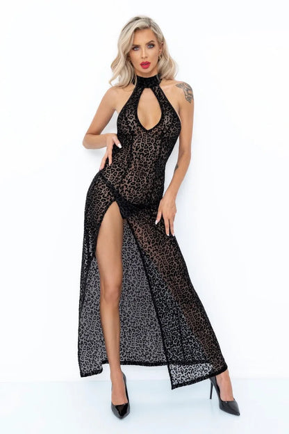 Robe longue tulle léopard F288 - LUXURY ALLEY dessous