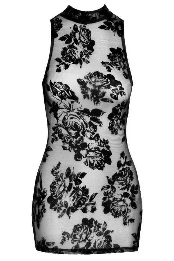 Robe courte Roses noires - LUXURY ALLEY dessous