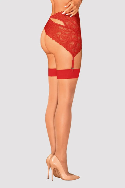 Bas rouges S814 - LUXURY ALLEY dessous