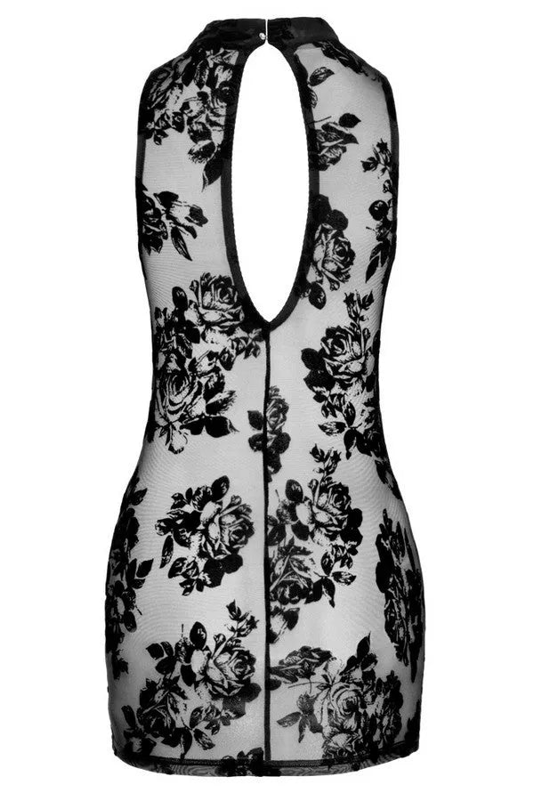 Robe courte Roses noires par Noir Handmade