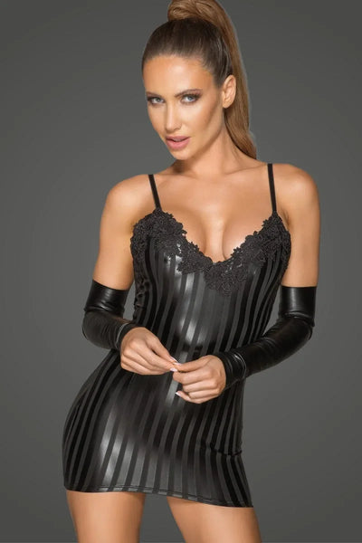 Robe rayée F208 (L) par Noir Handmade