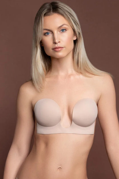 Soutien-gorge adhésif sans couture beige - LUXURY ALLEY dessous