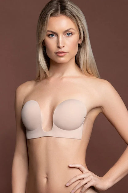 Soutien-gorge adhésif sans couture beige - LUXURY ALLEY dessous