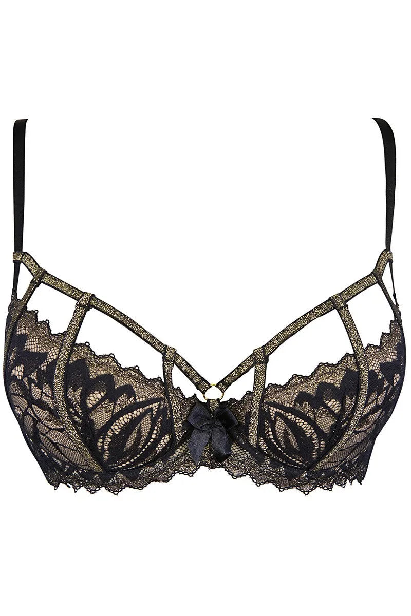 Soutien-gorge noir & or V-10101 par Axami