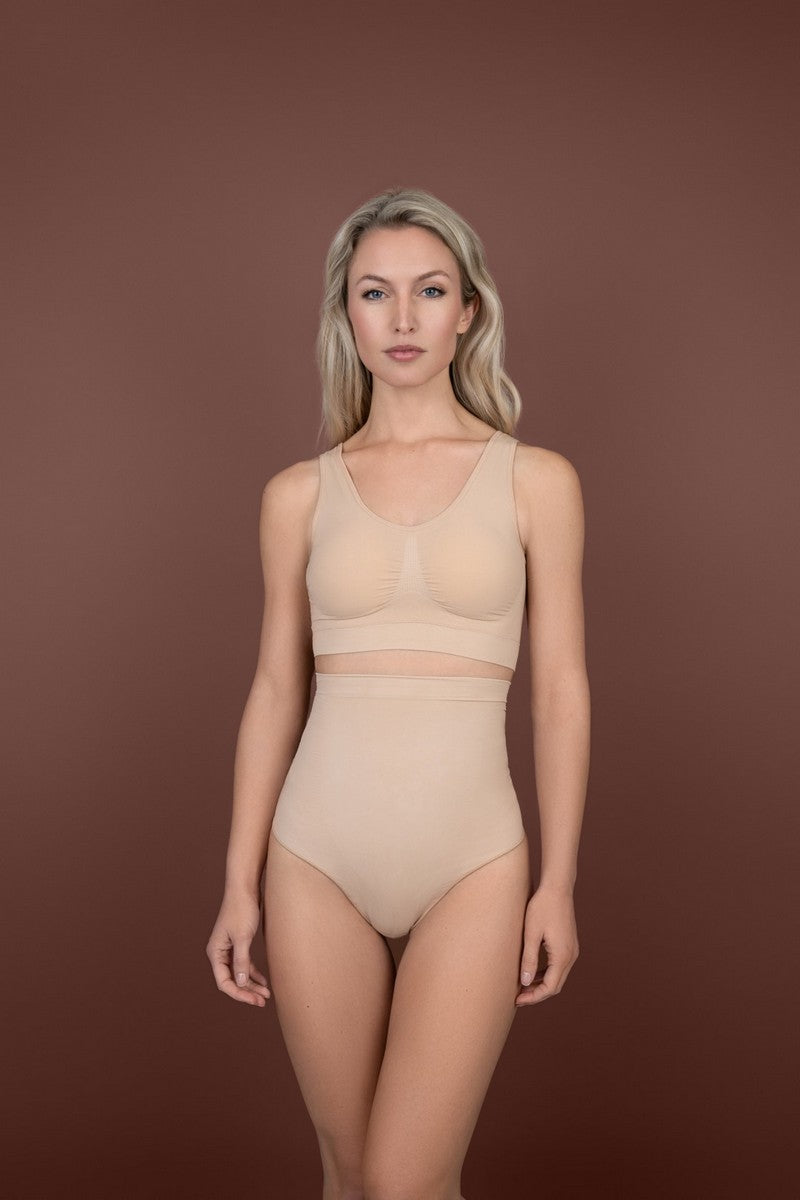 String taille haute sans couture beige par Bye Bra