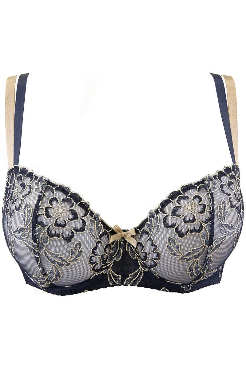 Soutien-gorge bleu & or V-9331 - LUXURY ALLEY dessous